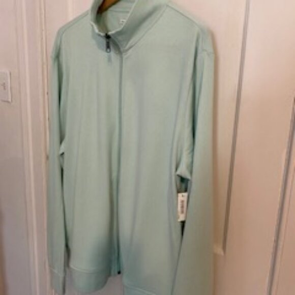 Amazon Essentials Full-Zip Fleece Mock Neck Aqua XL Sweatshirt - Picture 3 of 7